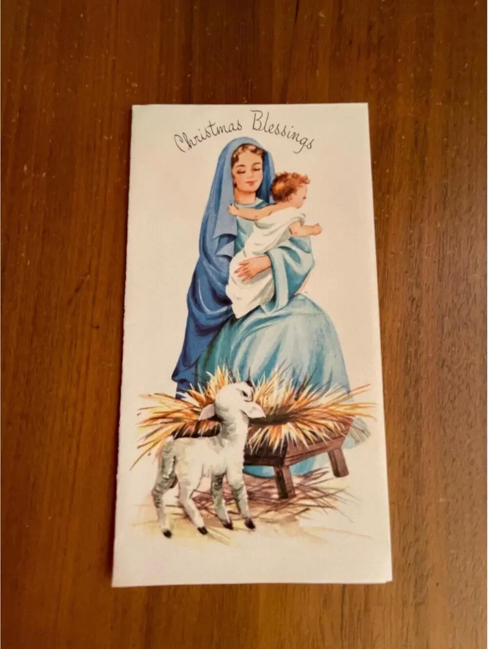 Christmas Blessings Mothe Mary &  Baby Jesus Nativity Card Christmas Card